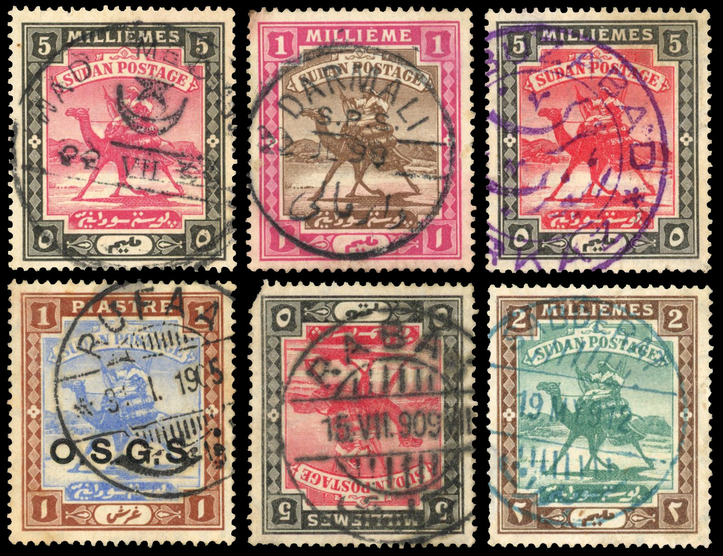 Sudan postmarks on covers and stamps