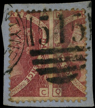 1851 1½d rose-red Plate 3 QC-QD dramatic miss perf SG 51