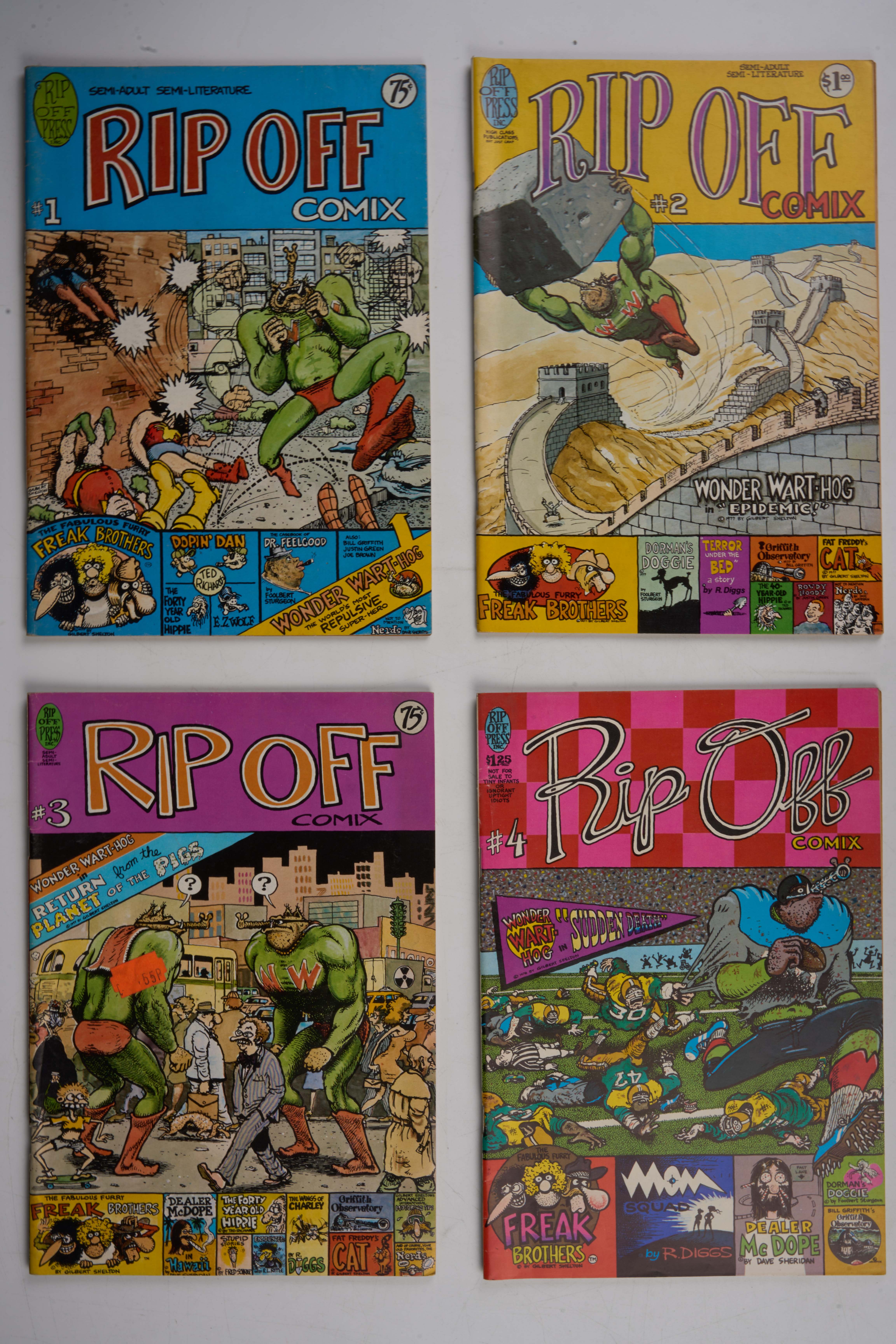 Rip Off Comix #1 to #9, #11 & #12 1st and 2nd Prints (Rip Off Press Inc., 1977-1983)