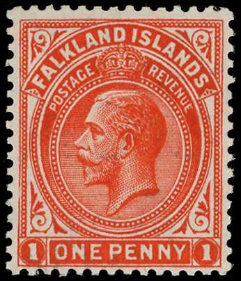 1920 1d orange-vermilion on thick greyish...