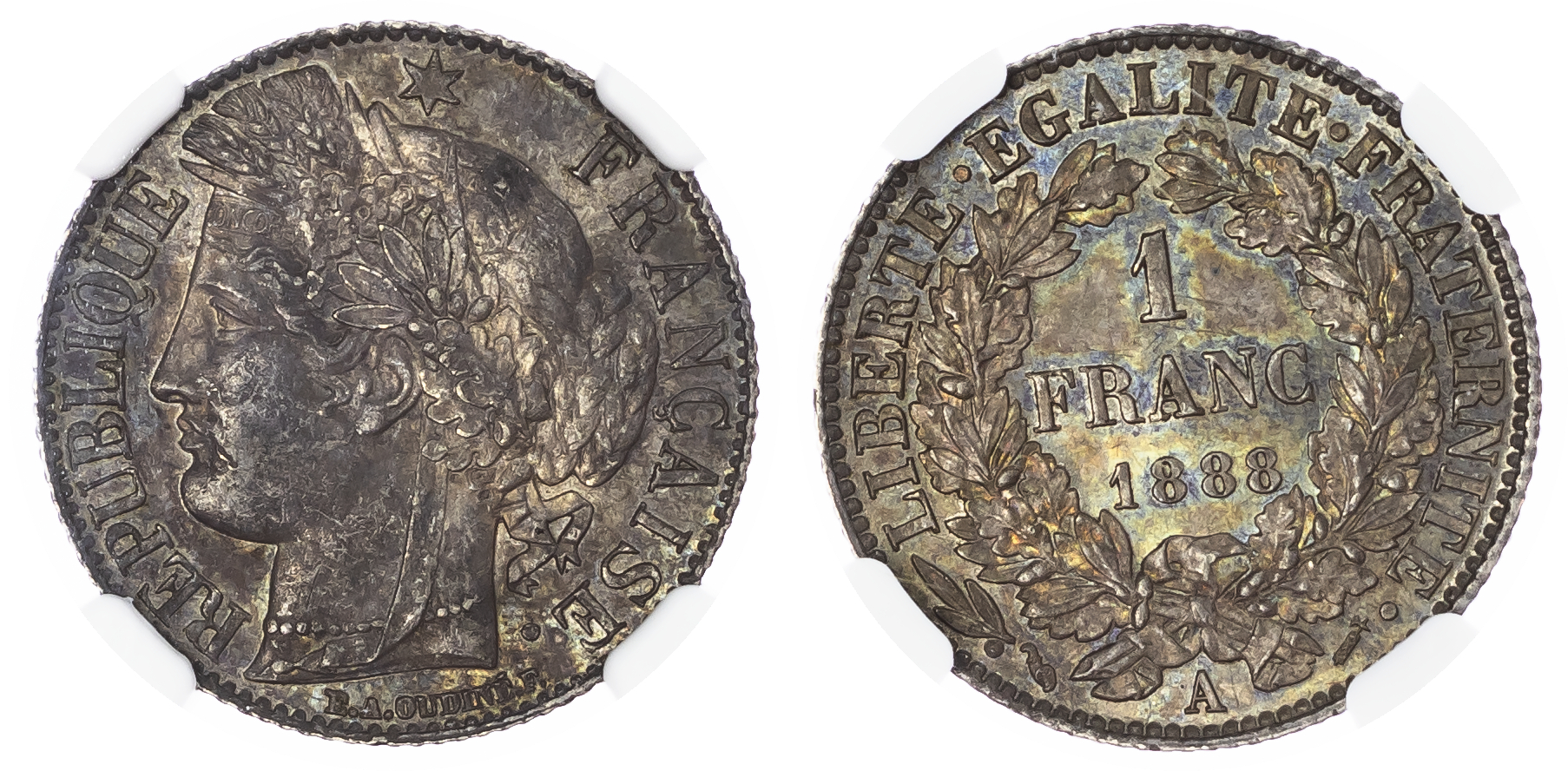 France. Thrid Republic AR 1 Franc. 1888A. 