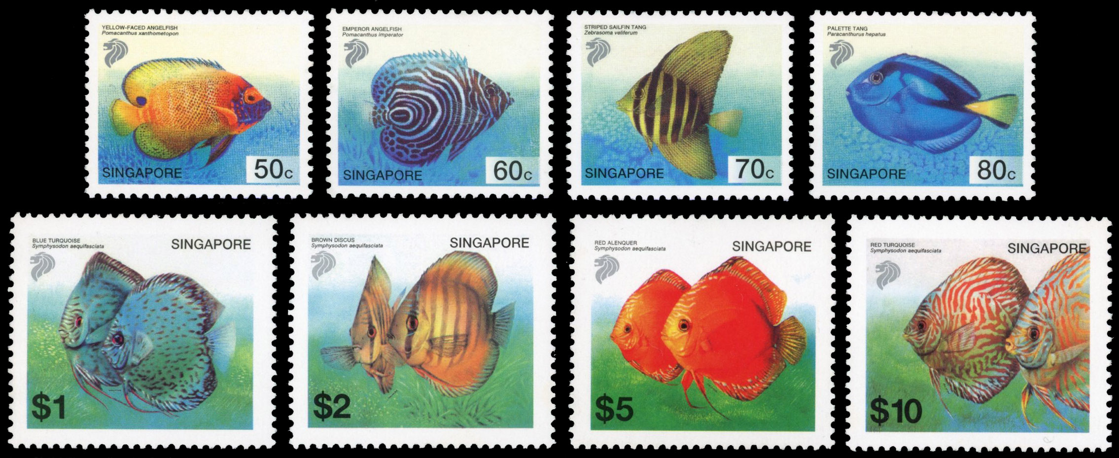 Singapore 2001-06 Tropical Fish postal forgeries