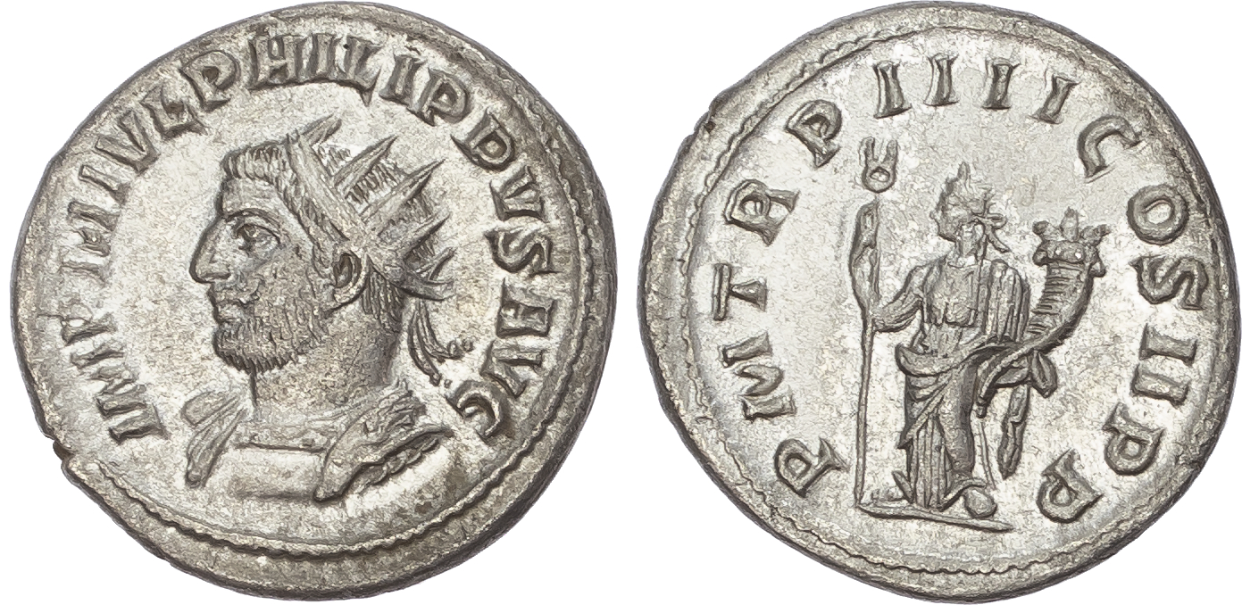 Philip II (AD 247-249) AR Antoninianus, Antioch, 3.97g.