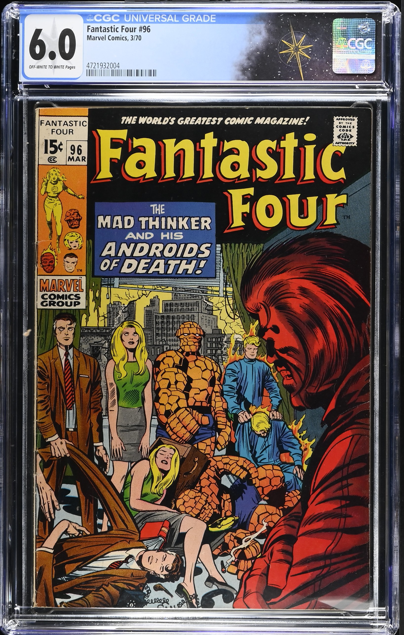 Fantastic Four #96 CGC 6.0 "The Mad Thinker and His Androids of Death!" (Marvel Comics, 1970) Off-White to White Pages