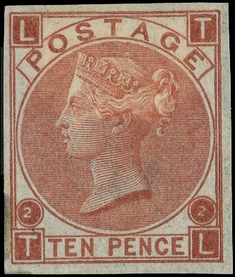 1867 10d Red brown Pl.2. ‘abnormal’ Imprimatur