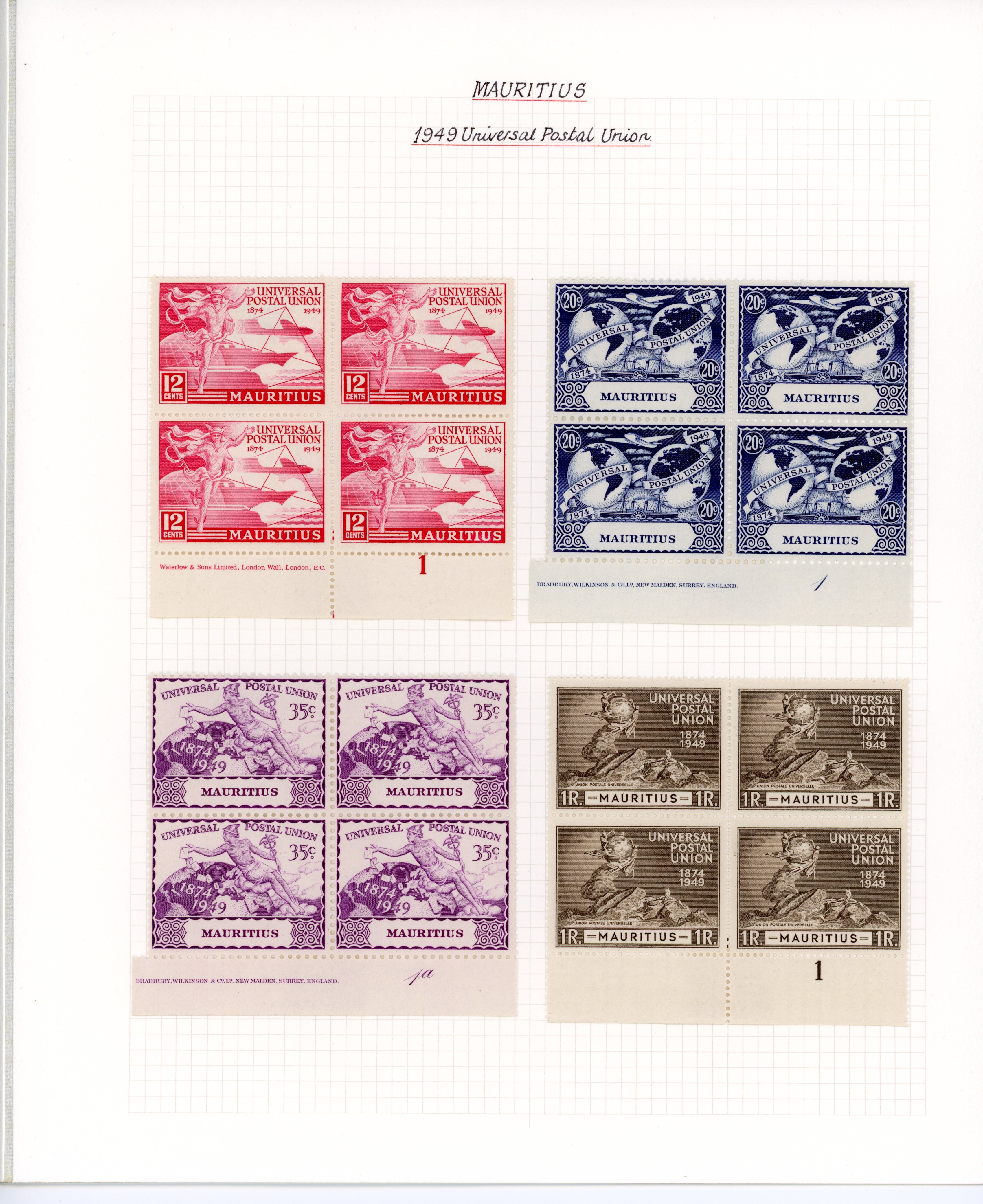 Mauritius SG 249-290 blocks collection mint