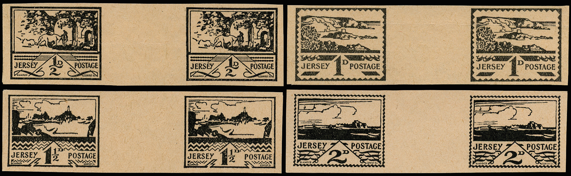 GB 1943  SG3/6var Proof - Mise en train proofs