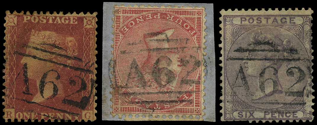 GB USED ABROAD: 1856-57 Plantain Garden...