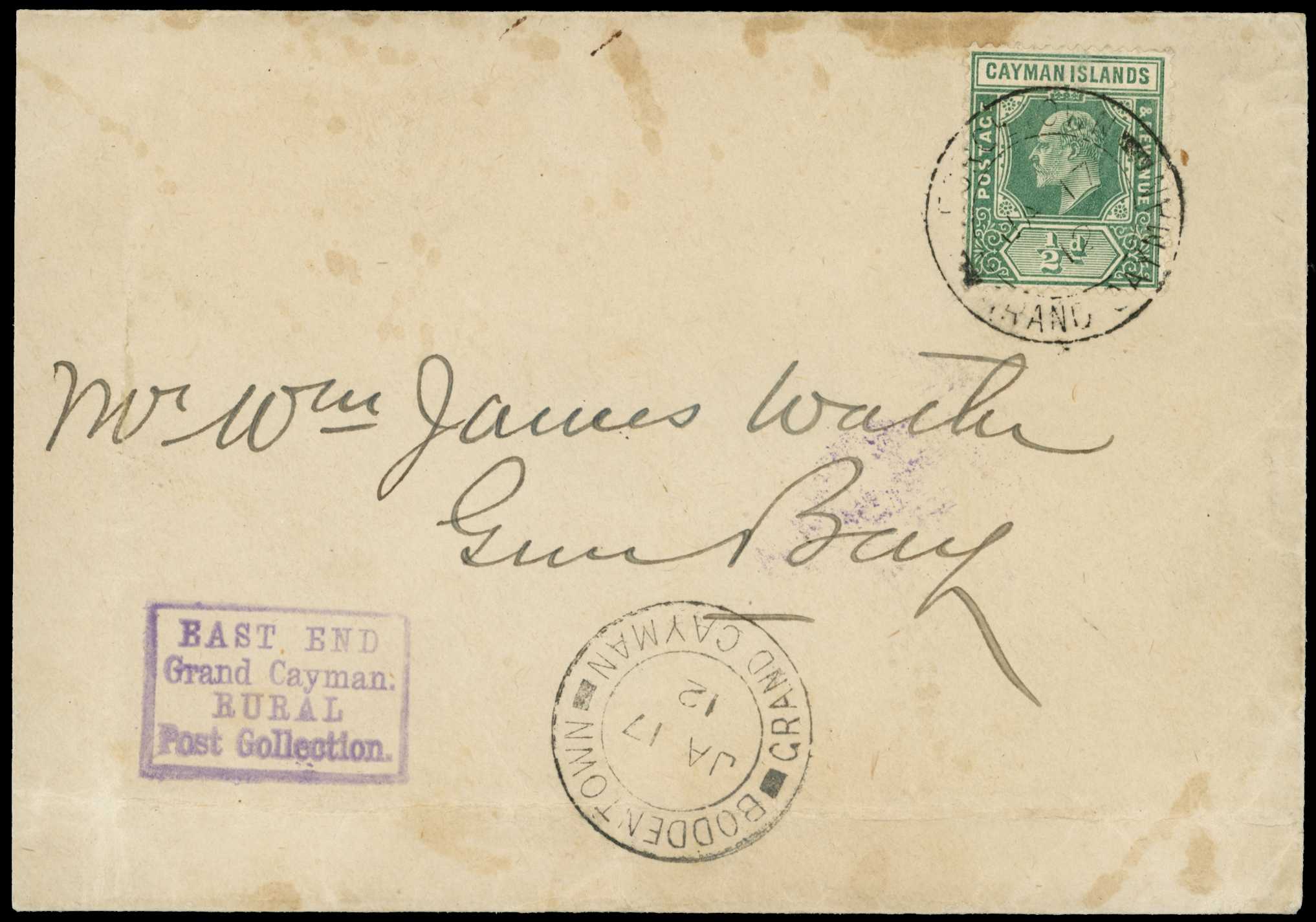 1912 Rare use of the East End Rural Post...