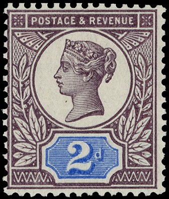 1899 Jubilee 2d colour trial, head plate in purple and duty plate in...