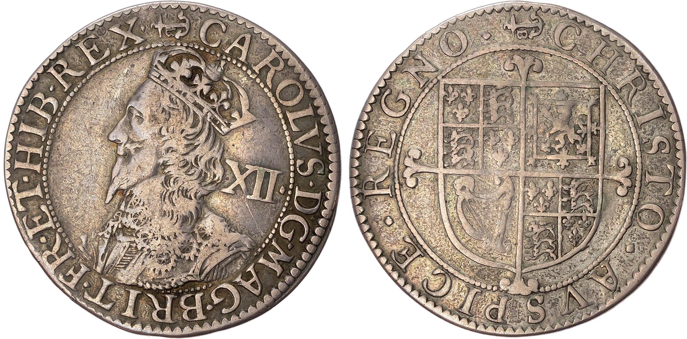 Charles I (1625-1649), AR Shilling, Briot’s Second Milled issue, Tower (London) mint under Briot; mm : anchor and B - 16…