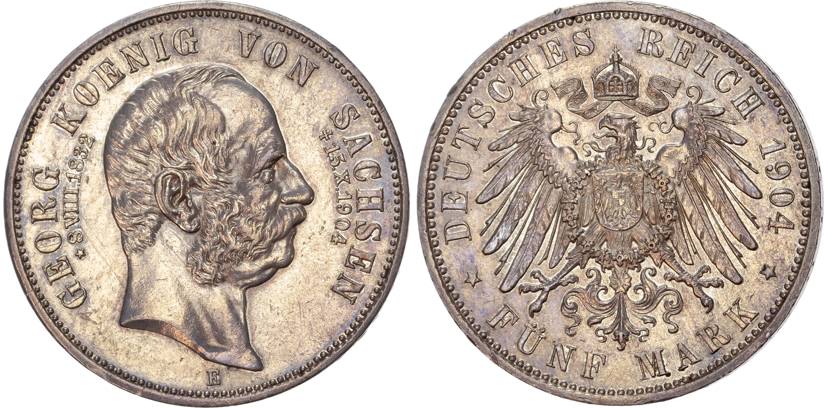 Germany, Saxony, Georg I (1902-1904), silver 5 Marks.