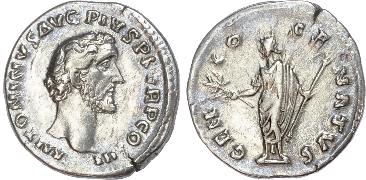 Antoninus Pius (AD 138-161) AR Denarius, Rome, AD 143, 2.84g.