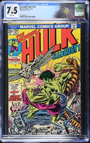 Incredible Hulk #194 CGC 7.5 Mark Jewelers insert! (Marvel Comics, 1975) White pages