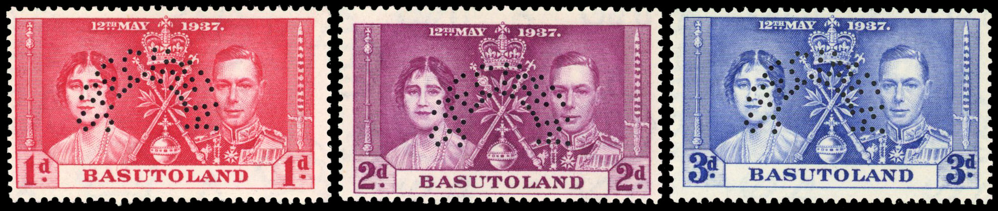 Basutoland SG 15s-17s Specimens