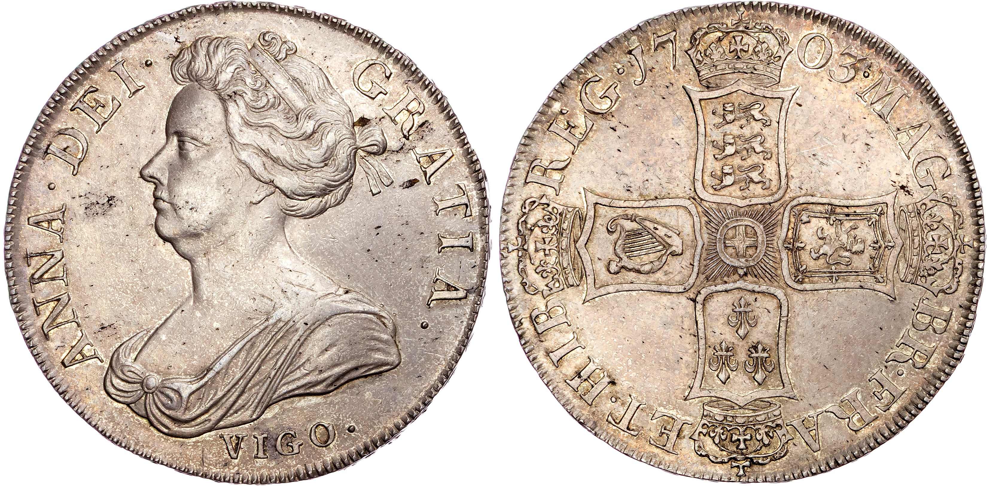 Anne (1702‐1714), AR Crown, 1703 TERTIO, Pre Union.