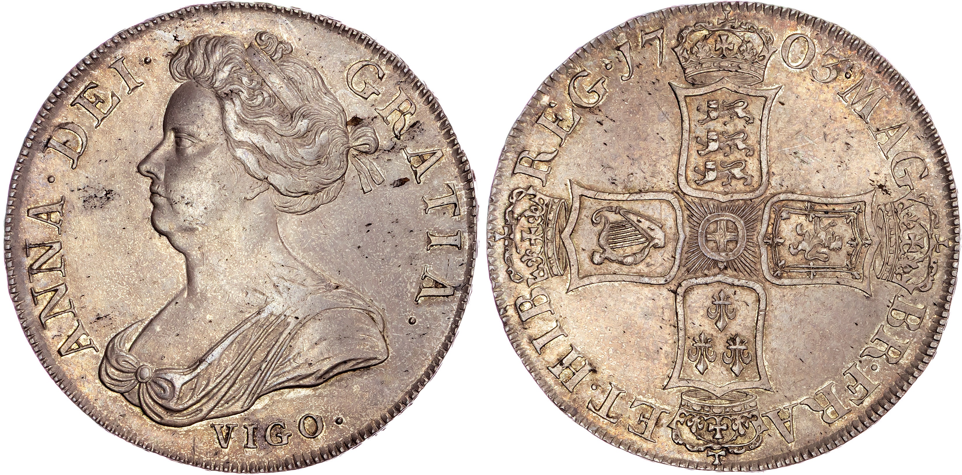 Anne (1702‐1714), AR Crown, 1703 TERTIO, Pre Union.