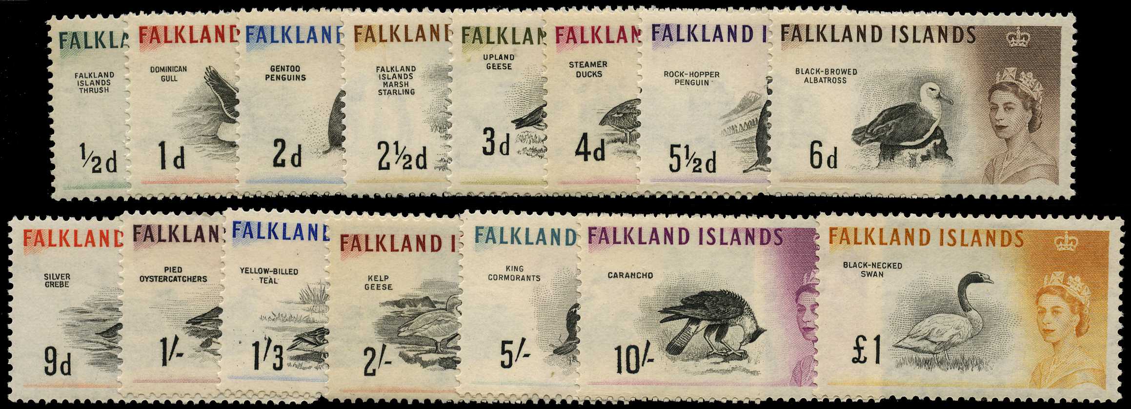 1960 Birds set of fifteen, unmounted o.g....
