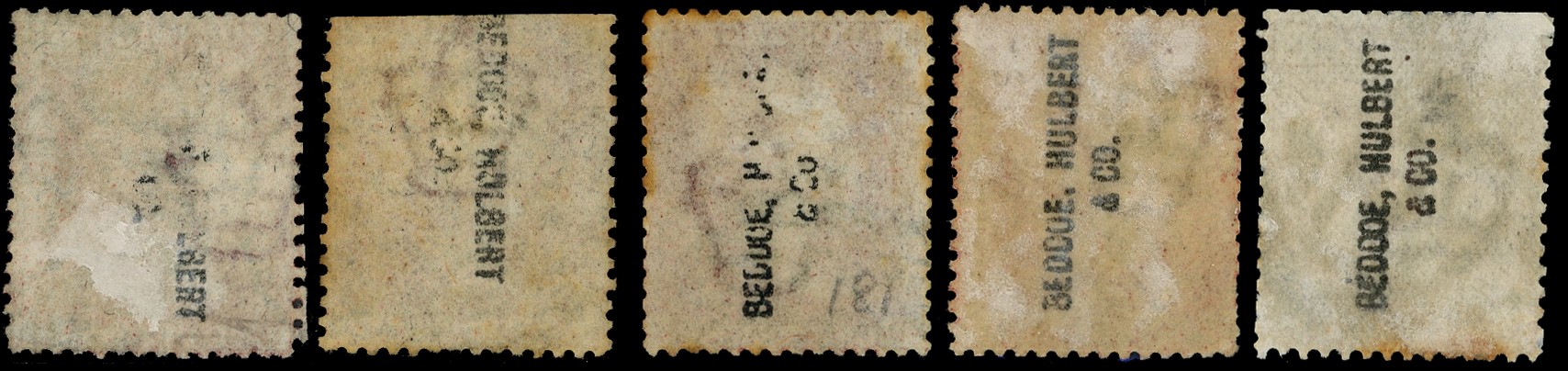 Great Britain underprints Beddoe, Hulbert & Co unofficial