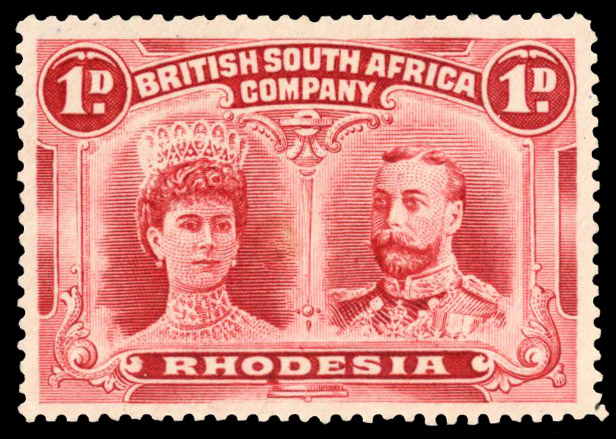 † 1d carmine-lake perf 15 SG 170a, position 75 OD flaw mint