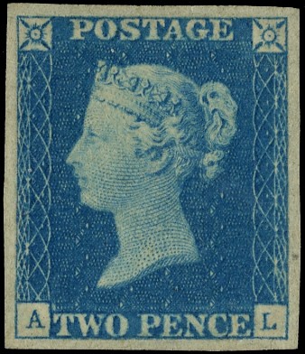 Great Britain 1840 2d Blue Pl.1. Superb unused. Great...