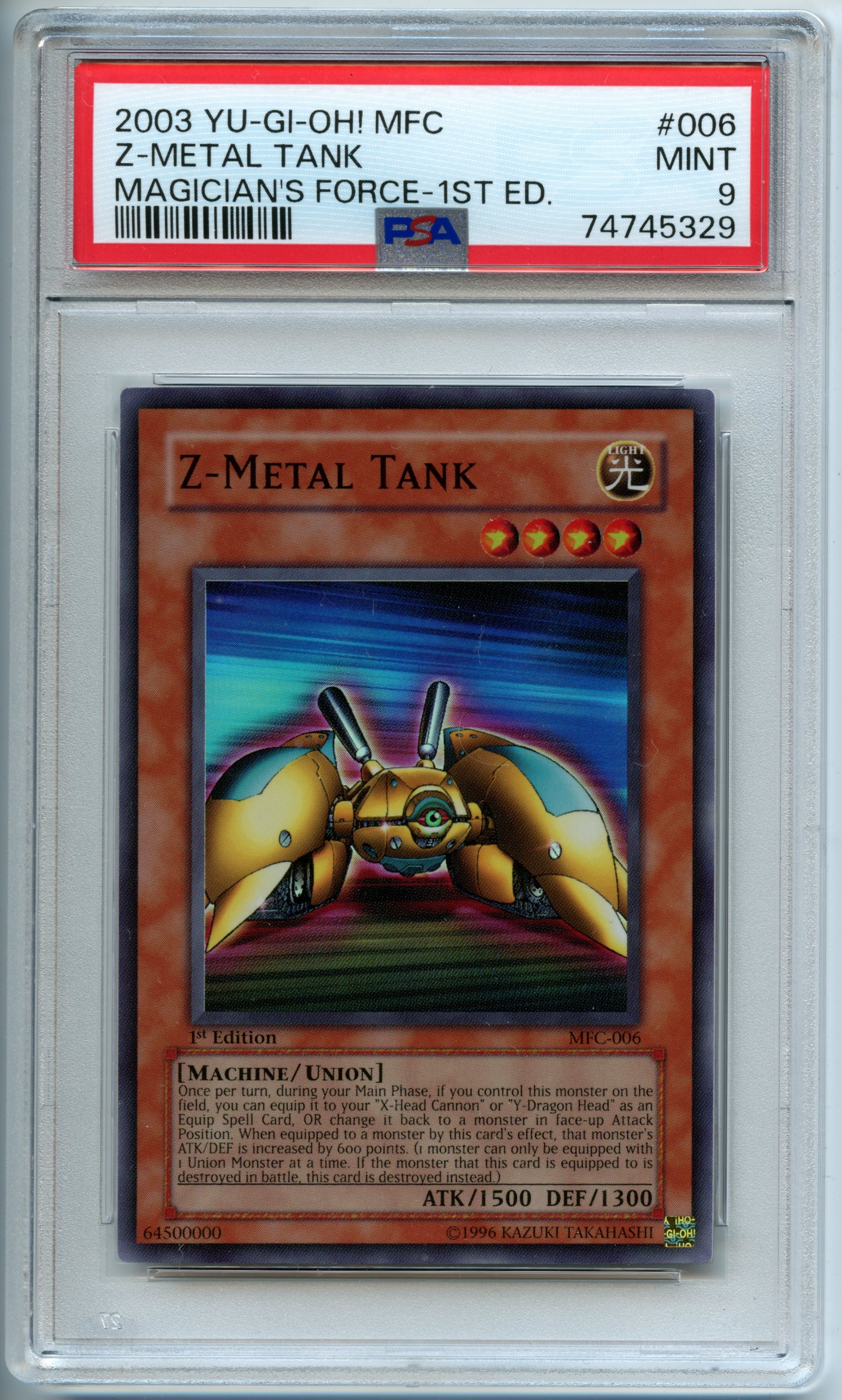 Yu-Gi-Oh! - Z-Metal Tank  1st Edition  - Magician's Force  - PSA 9