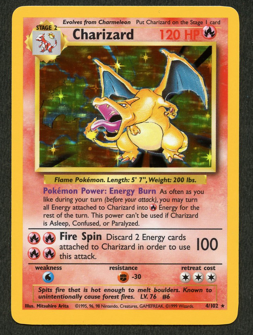 Charizard Holo #4/102 - Base Set Near Mint