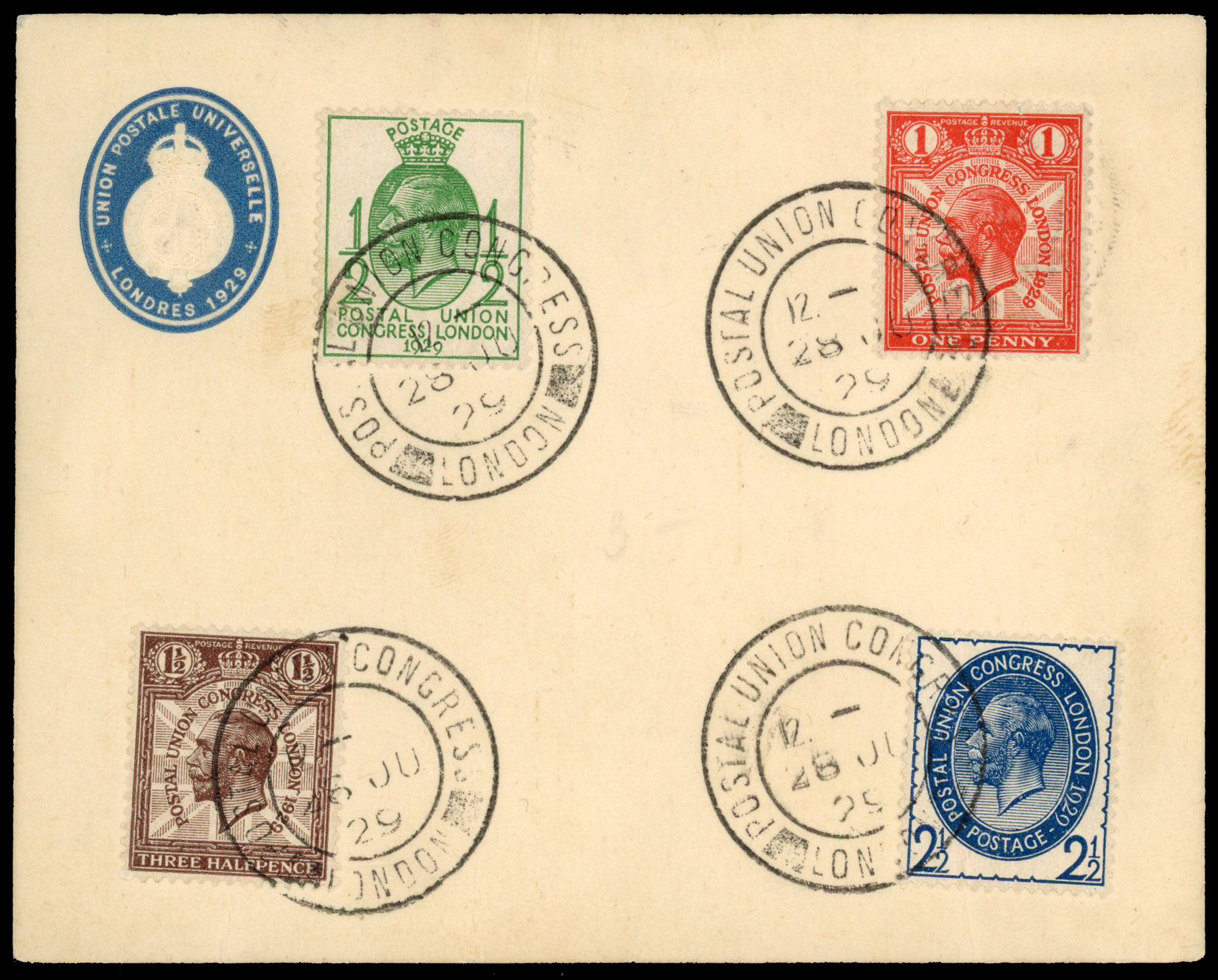 1929 ½d-2½d Postal Union Congress. Superb used set of four last day of congress