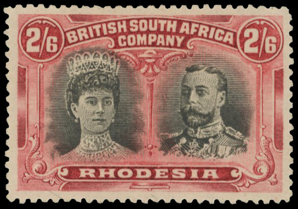 2s6d brownish black and carmine-red RSC A variant, mint