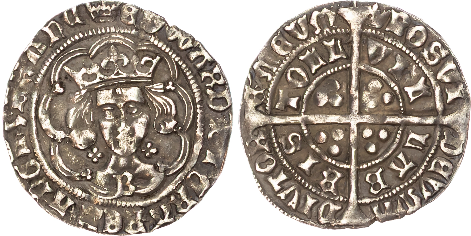 Edward IV (First Reign, 1461‑1470), AR Groat, Light Coinage (1464‑1470) Bristol mint, mm. crown.