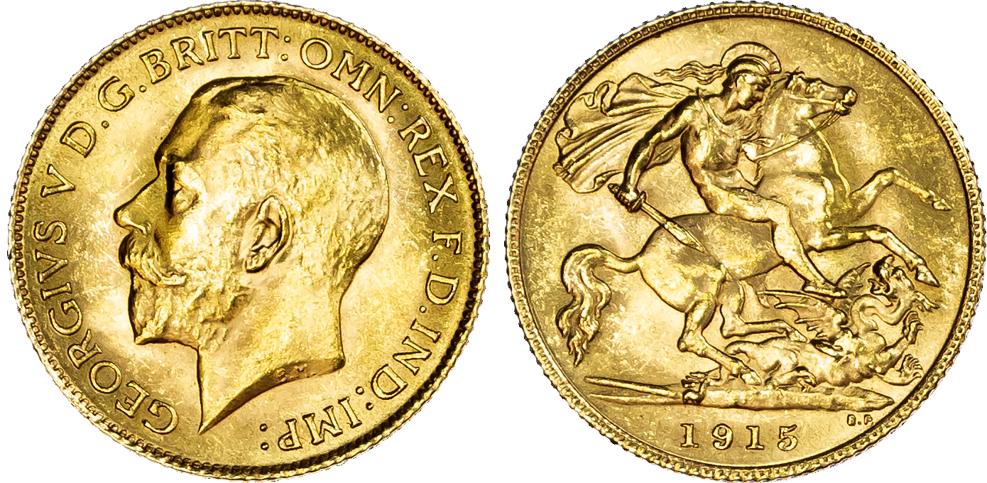 George V (1910-1936), Half Sovereign, 1915