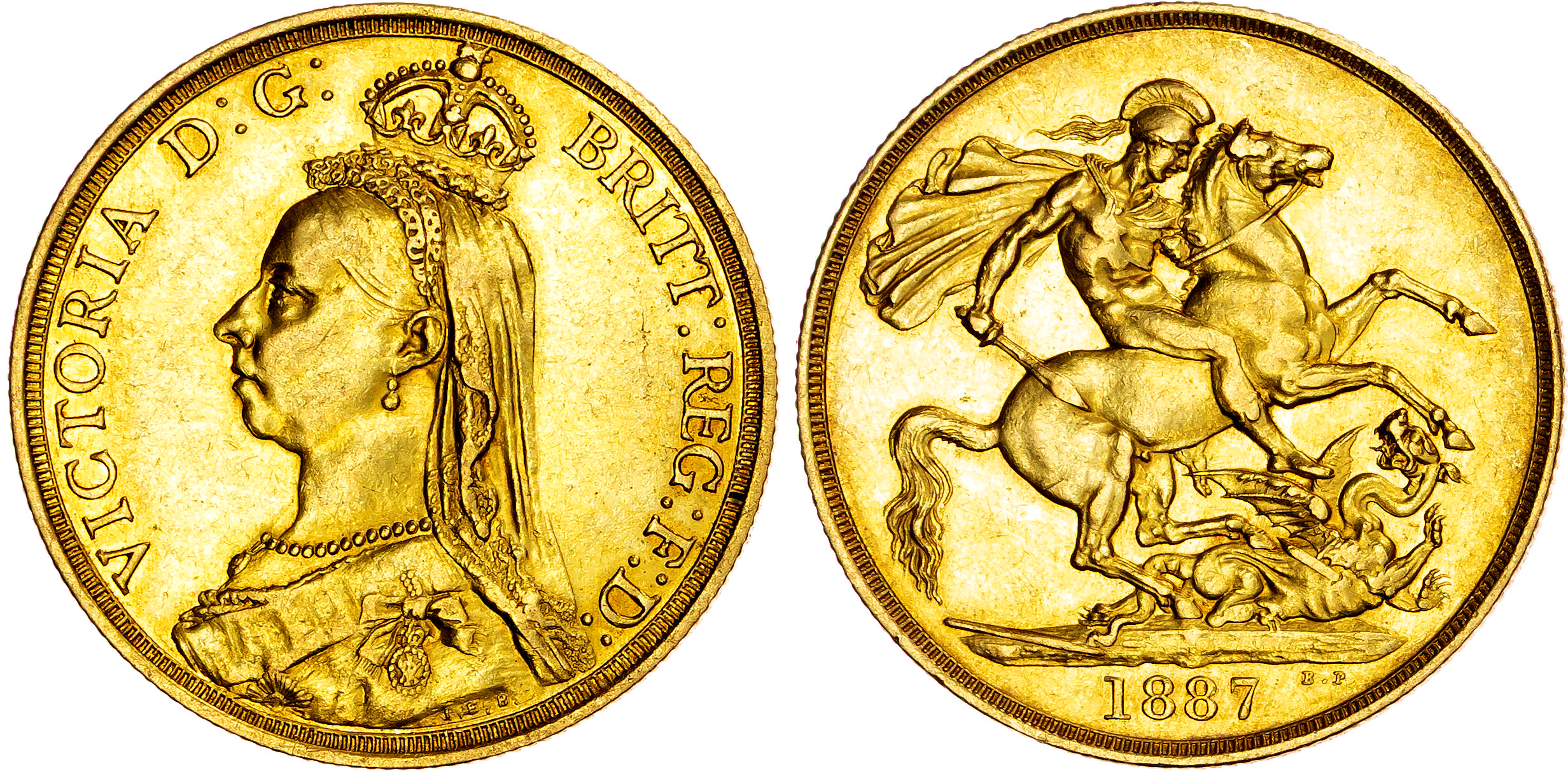Victoria (1837-1901), AV Two Pounds, 1887.