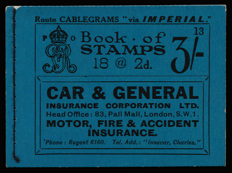 SGBB21 1921 3s Booklet Edition No.13