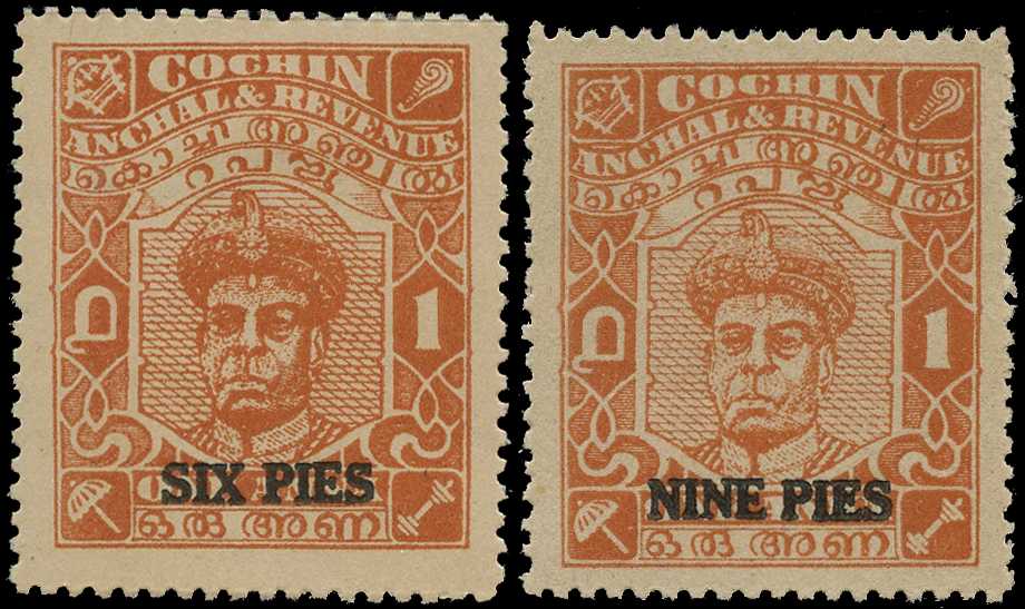 1949 6p on 1a and 9p on 1a, fine unused...