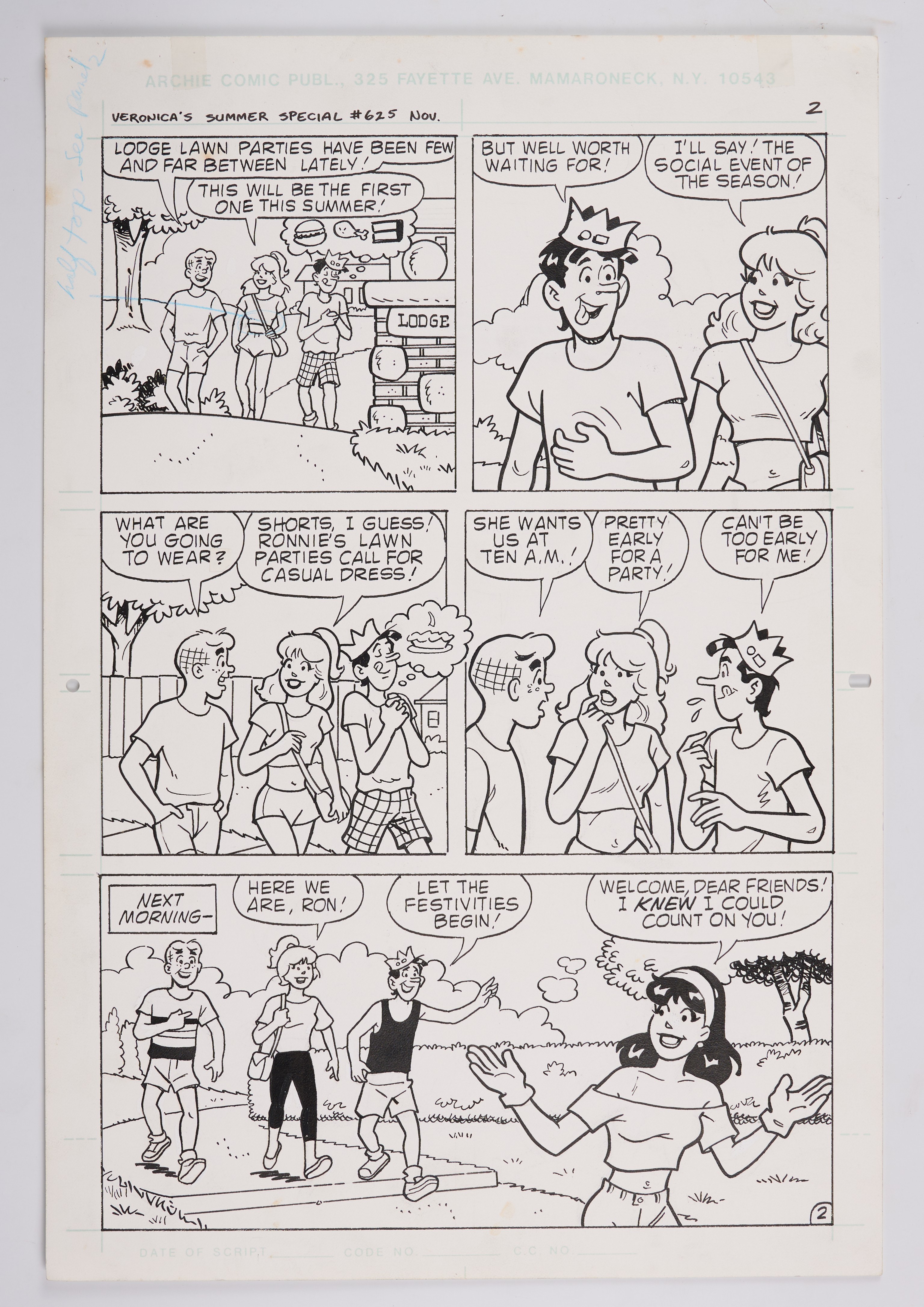 Dan Decarlo and Dan Parent Archie Veronica's Summer Special Story Pages#625 (Archie, 1991) Total 3