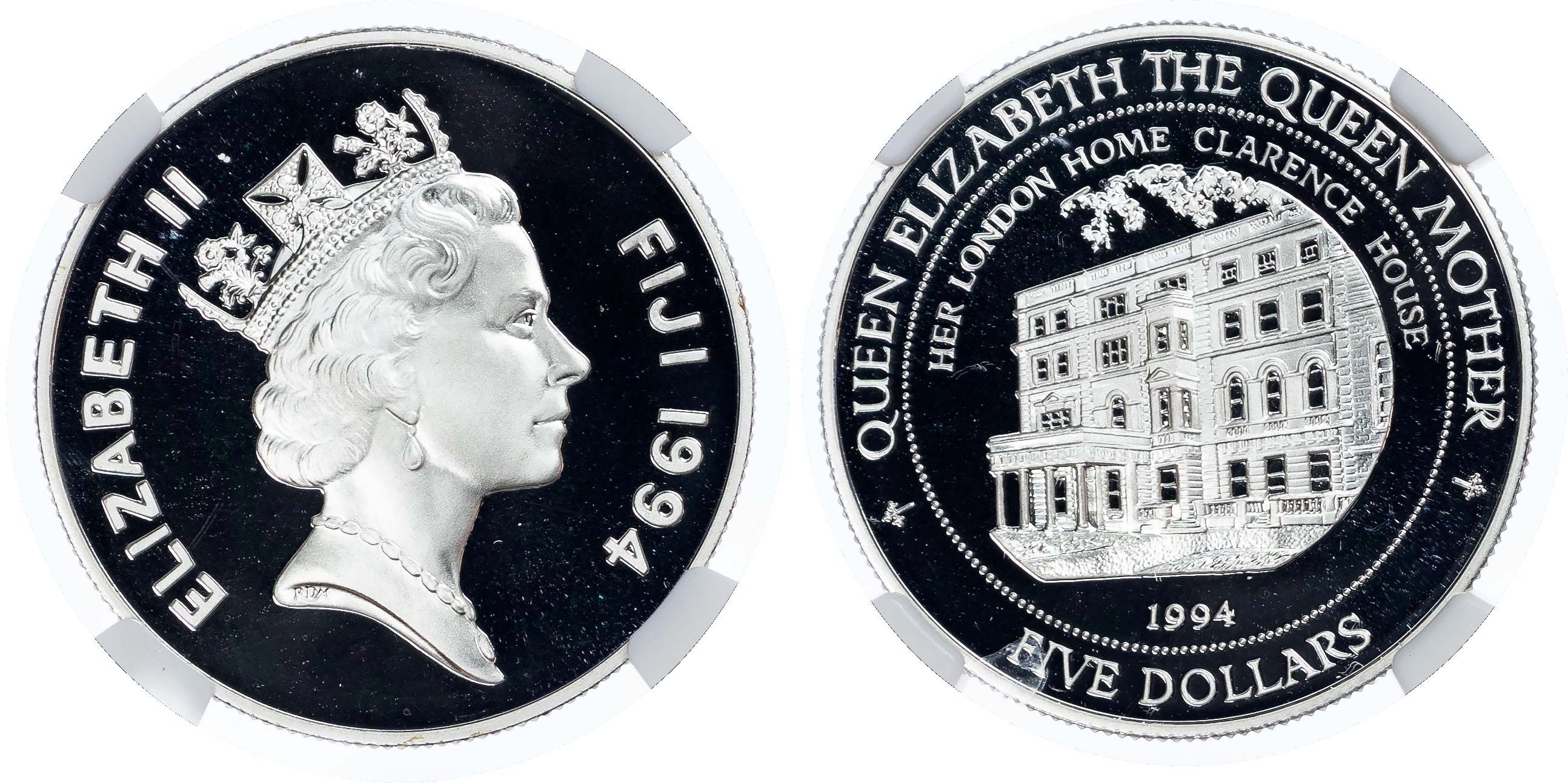 Fiji. Elizabeth II AR Proof 5 Dollars. London House. 1994. 