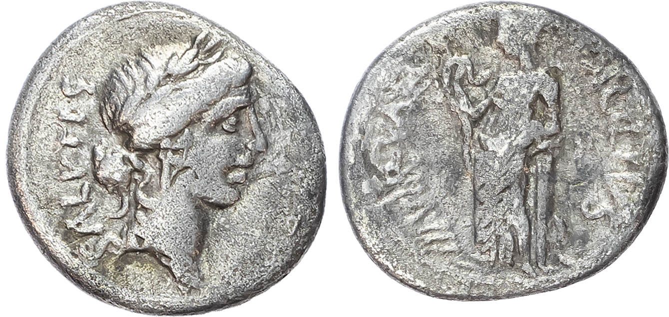 Mn. Acilius Glabrio (49 BC) AR Denarius, mint of Rome, 3.59g. 