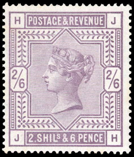GB 1883-4 2s6d lilac on white paper mint