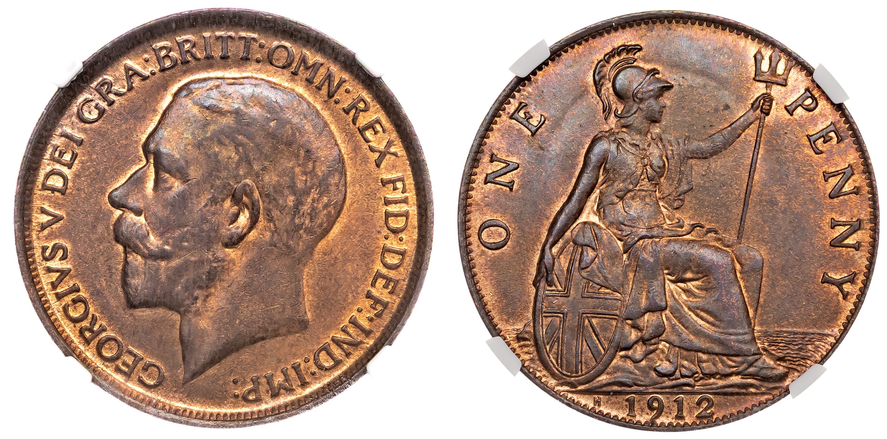 George V (1910-1936), Penny, 1912H. NGC MS64BN
