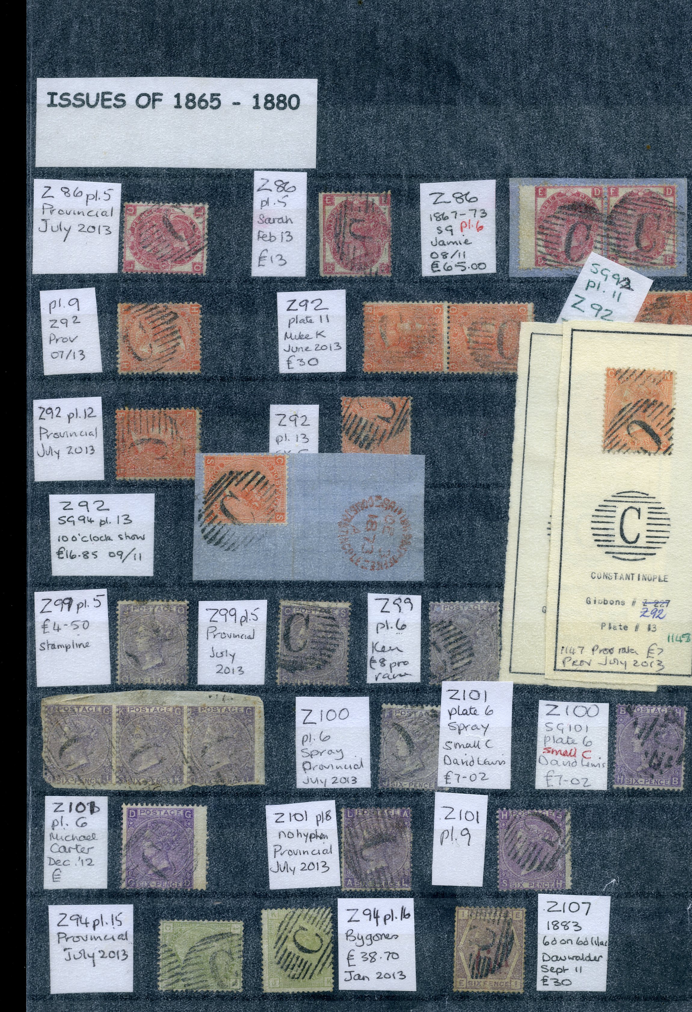 GB Used Abroad. 132 stamps (or multiples,...