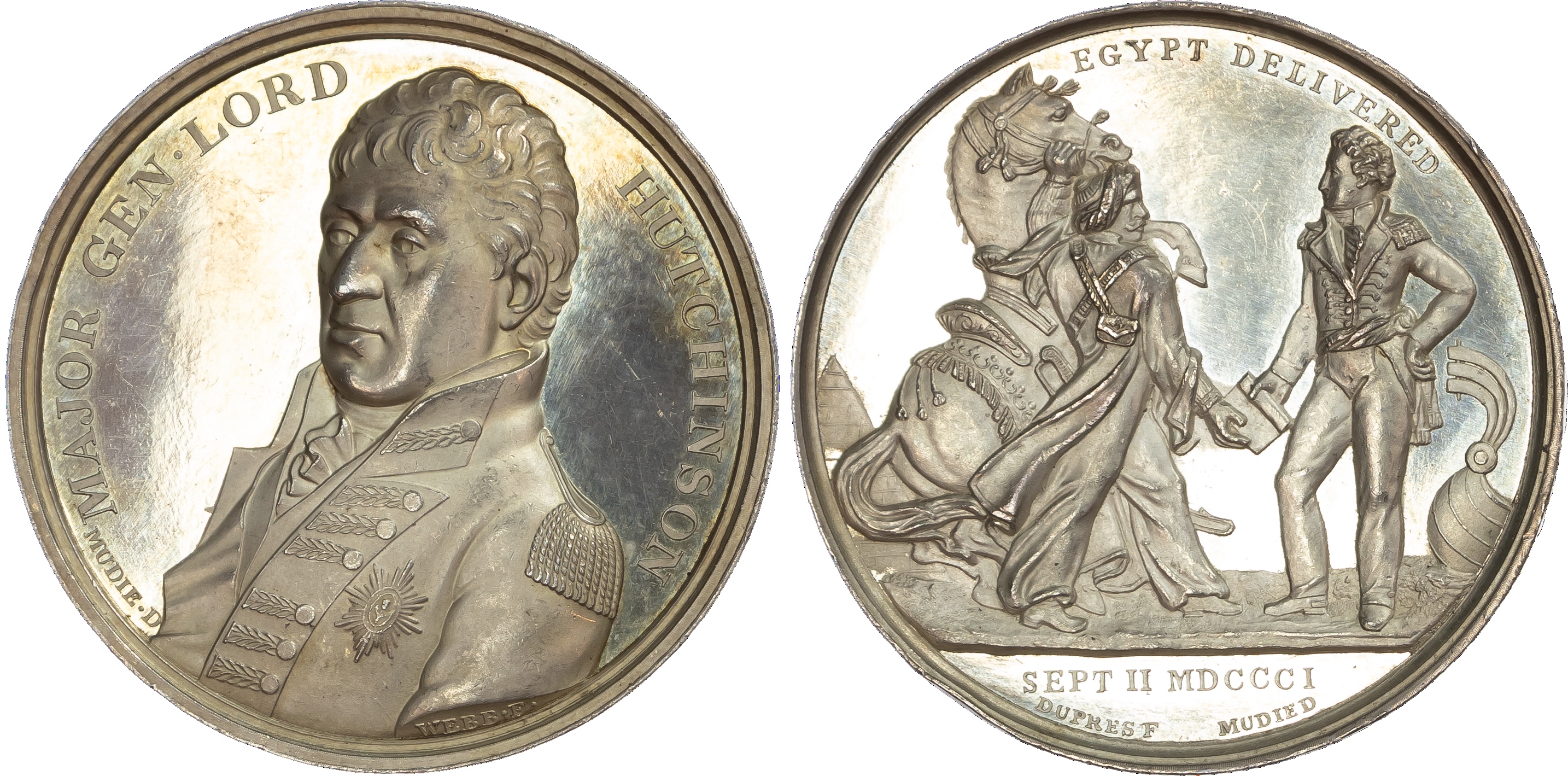 Major‑General Lord Hutchinson, The Delivery of Egypt, silver medal
