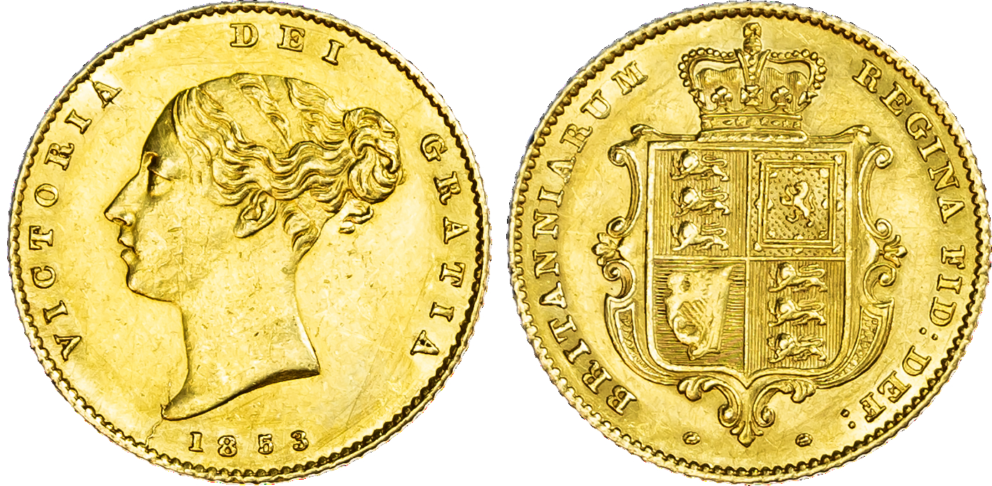 Victoria (1837-1901), Half-Sovereign, 1853