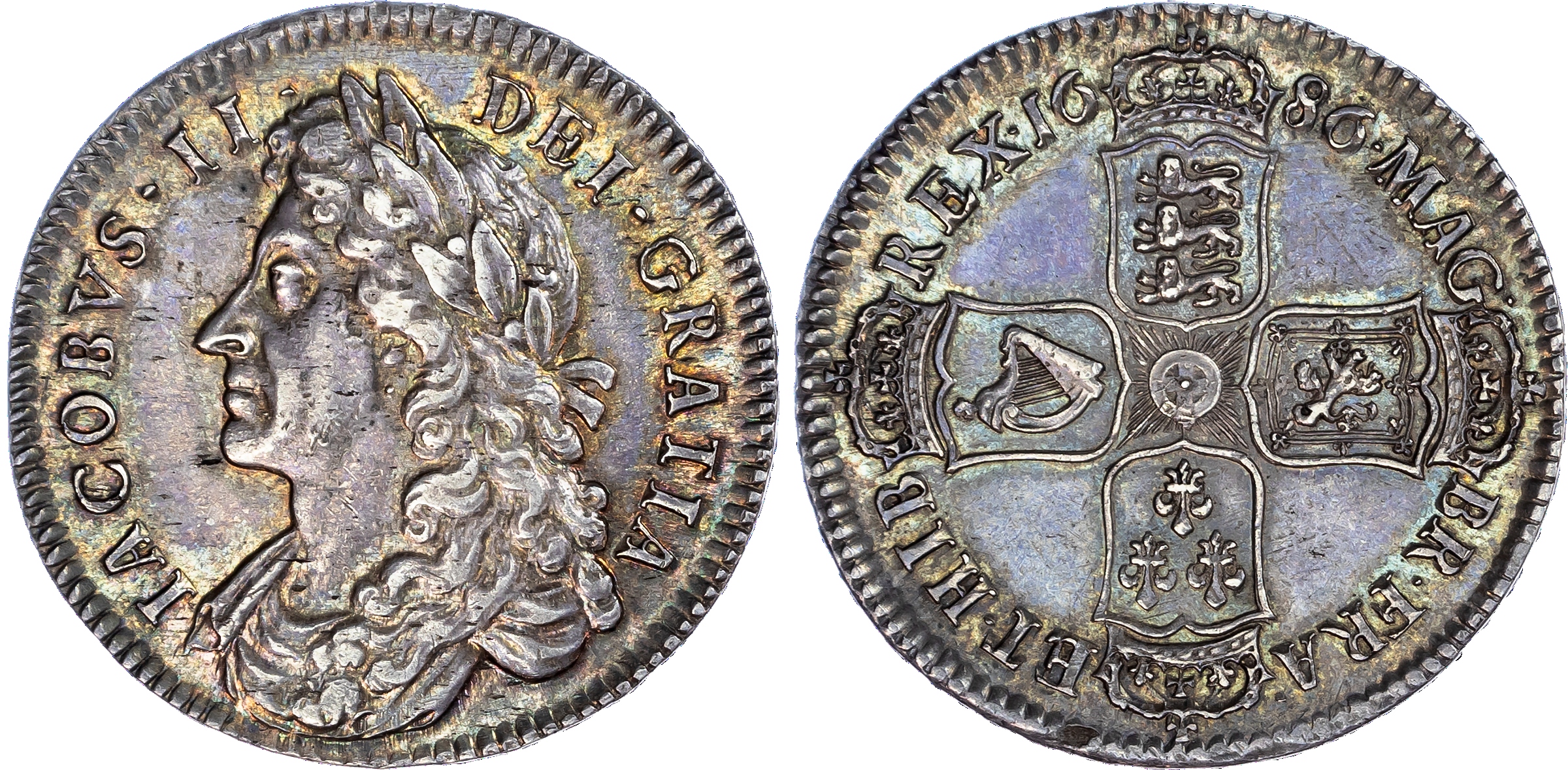 James II (1685-1688), Halfcrown, 1686