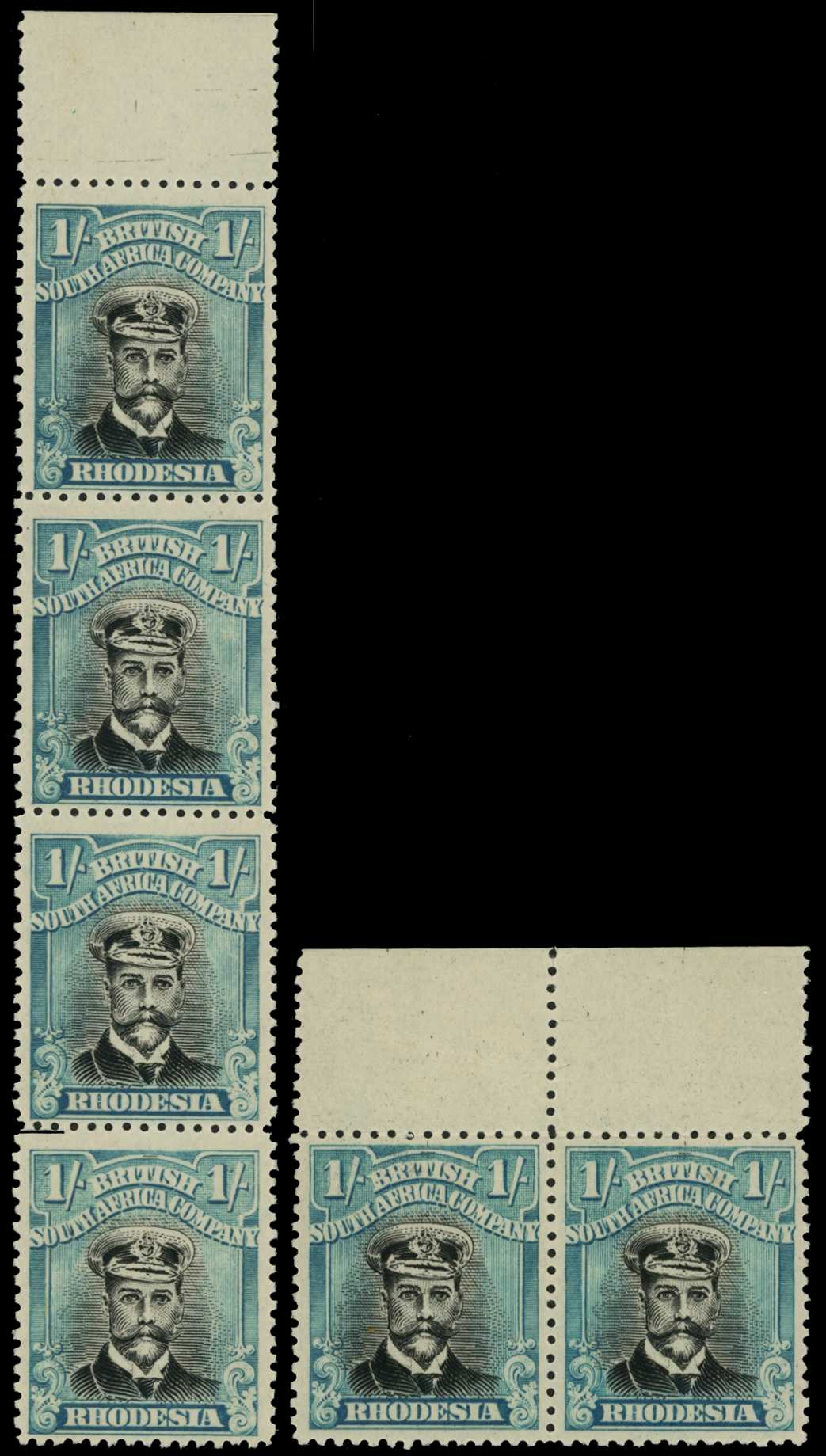 1918-21 1/- Head Die IIIB, perf 14, toned...