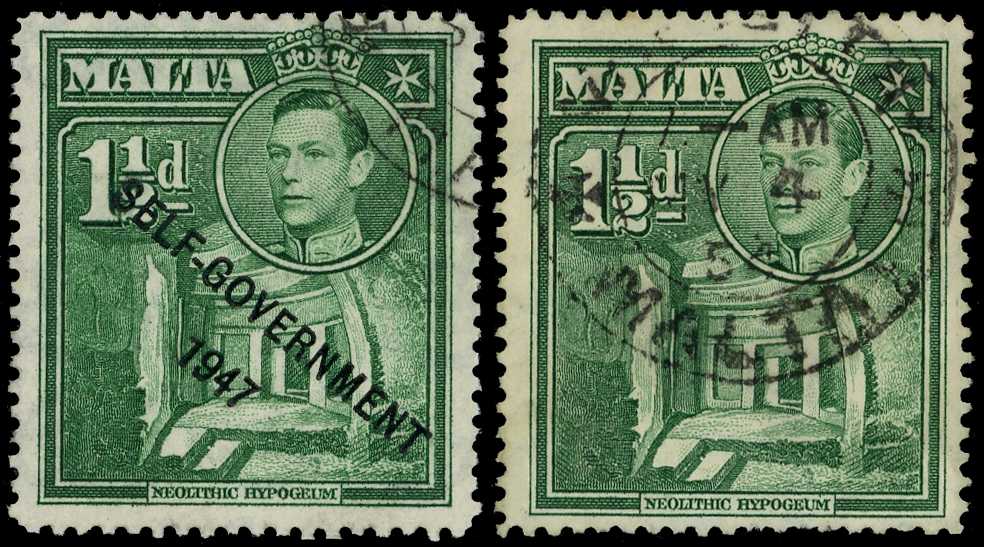 1948 1½d "Self-Government 1947" albino...