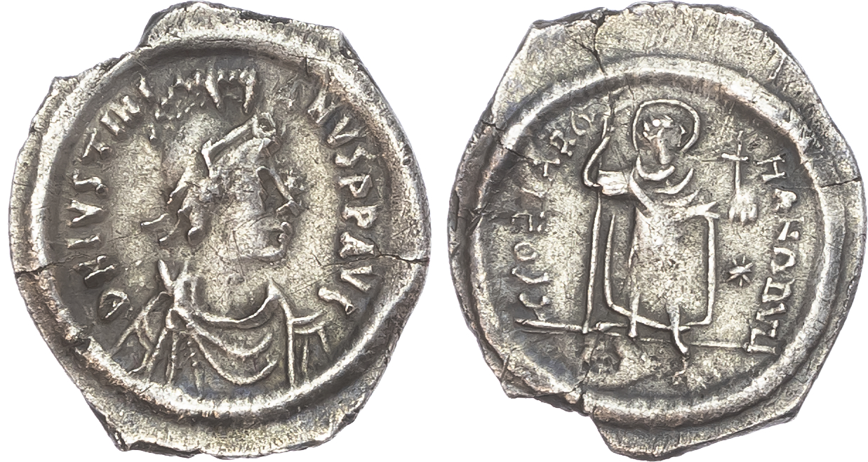 Justinian I (AD 527-565) AR Siliqua, Constantinople, 1.92g. 