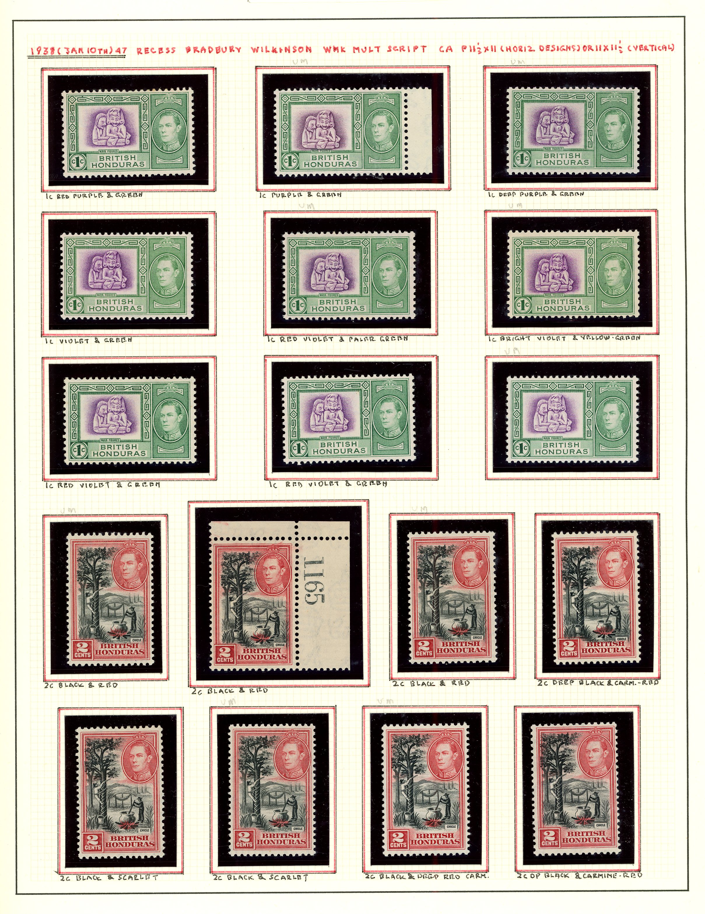 British Honduras 1937-51 mint collection