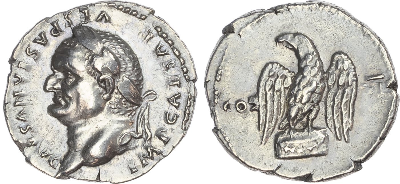 Vespasian (AD 69-79) AR Denarius, Rome, AD 76, 3.34g. 