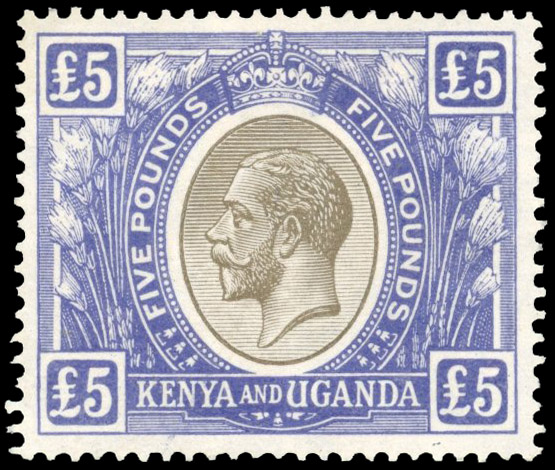 KUT SG 99w 1922 £5 watermark Crown to right of CA mint