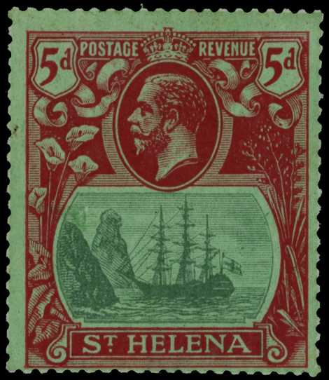 1927 5d green and deep carmine on green,...